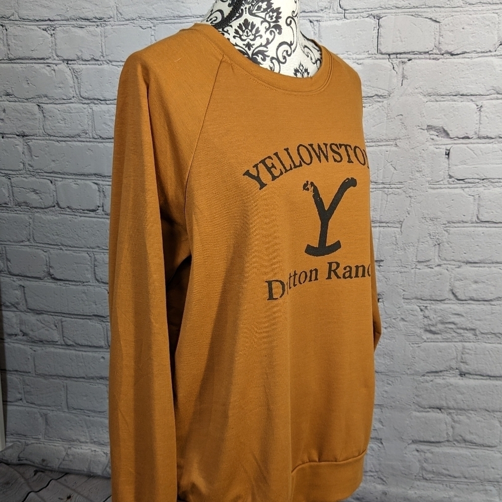 Yellowstone women's long sleeve stretch knit popover size xl sweatshirt top BBIN - Picture 4 of 7